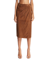 Brown Suede Pencil Skirt - Women's skirts | PLP | Antonia