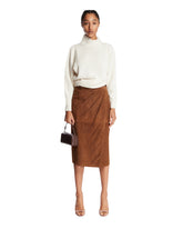 Brown Suede Pencil Skirt - Women's skirts | PLP | Antonia