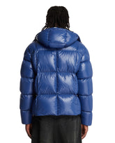 Blue Serfanto Short Hooded Down Jacket | PDP | Antonia