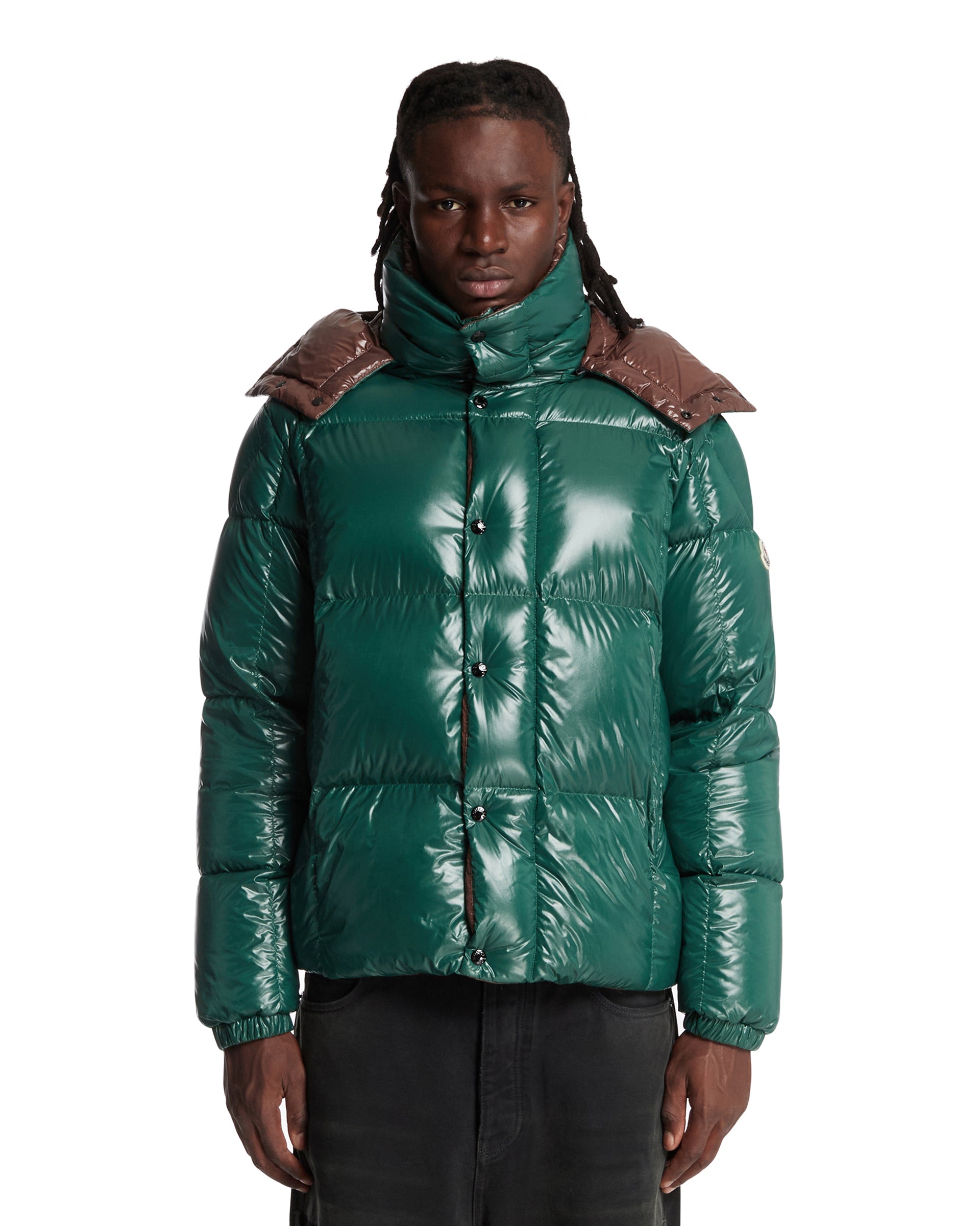 Green Parana Short Hooded Down Jacket | MONCLER - Antonia