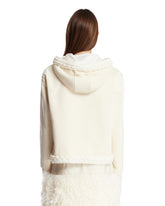 White Hoodie with Cable-Knit Detail | PDP | Antonia