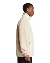 Beige Teddy Fleece Zip-Up Sweatshirt | PDP | Antonia