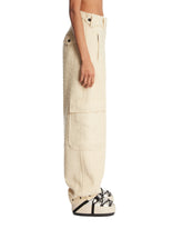 Ivory Wool Cargo Pants | PDP | Antonia