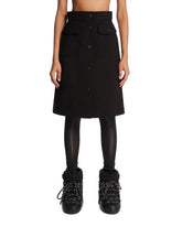 Black Knee-Length Technical Twill Skirt - new arrivals women's clothing | PLP | Antonia