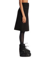 Black Knee-Length Technical Twill Skirt | PDP | Antonia