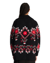 Black Embroidered Wool Cardigan | PDP | Antonia