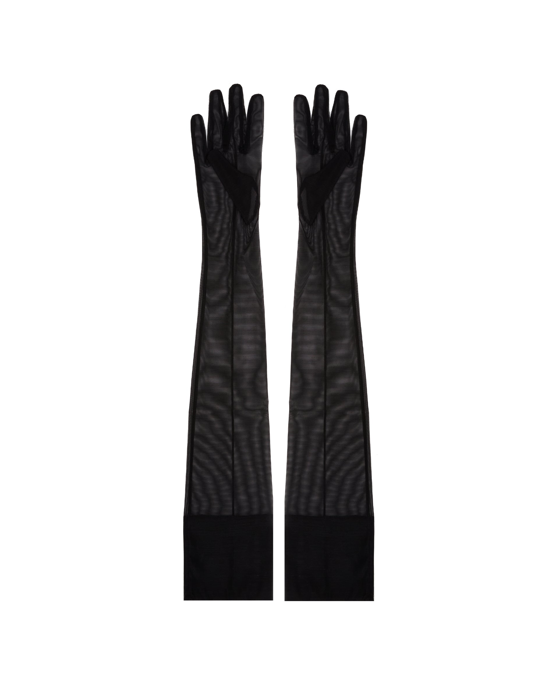 Black Re/edit Stretch Gloves | MUGLER - Antonia
