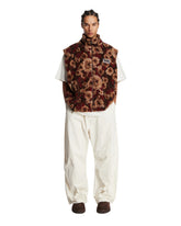 Napapijri X Martine Rose Brown Floral Fleece Gilet | PDP | Antonia