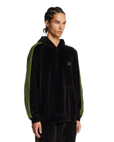 Felpa In Velluto Con Cappuccio Nera | PDP | Antonia