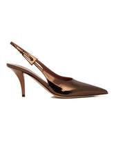 Bronze Jessica Leather Slingbacks | PDP | Antonia