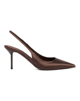 Brown Lidia 70 Satin Slingbacks | PDP | Antonia