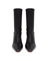 Black Leather Slip-on Ankle Boots | PDP | Antonia