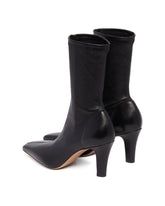 Black Leather Slip-on Ankle Boots | PDP | Antonia