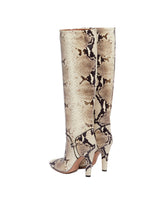 Beige Elsa Mini Buckle 100 Leather Boots | PDP | Antonia