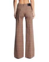 Brown Plaid Flared Jeans | PDP | Antonia