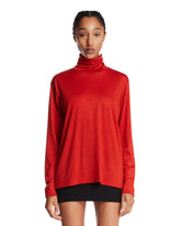 Orange High-Neck Wool Sweater - Women's shirts | PLP | Antonia