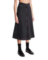 Black Denim Midi Skirt | PDP | Antonia