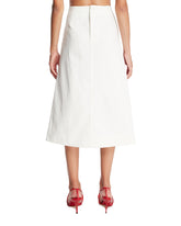 White Cotton Midi Skirt | PDP | Antonia
