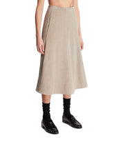 Beige Leather Midi Skirt | PDP | Antonia