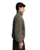 Green Wool Fleece with Zip | PDP | Antonia