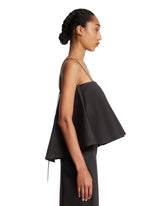 Black Satin Peplum Top | PDP | Antonia