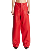 Pantaloni Ampi In Pelle Rossi | PDP | Antonia
