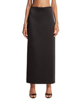 Black Satin Column Skirt | PDP | Antonia