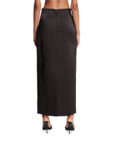 Black Satin Column Skirt | PDP | Antonia