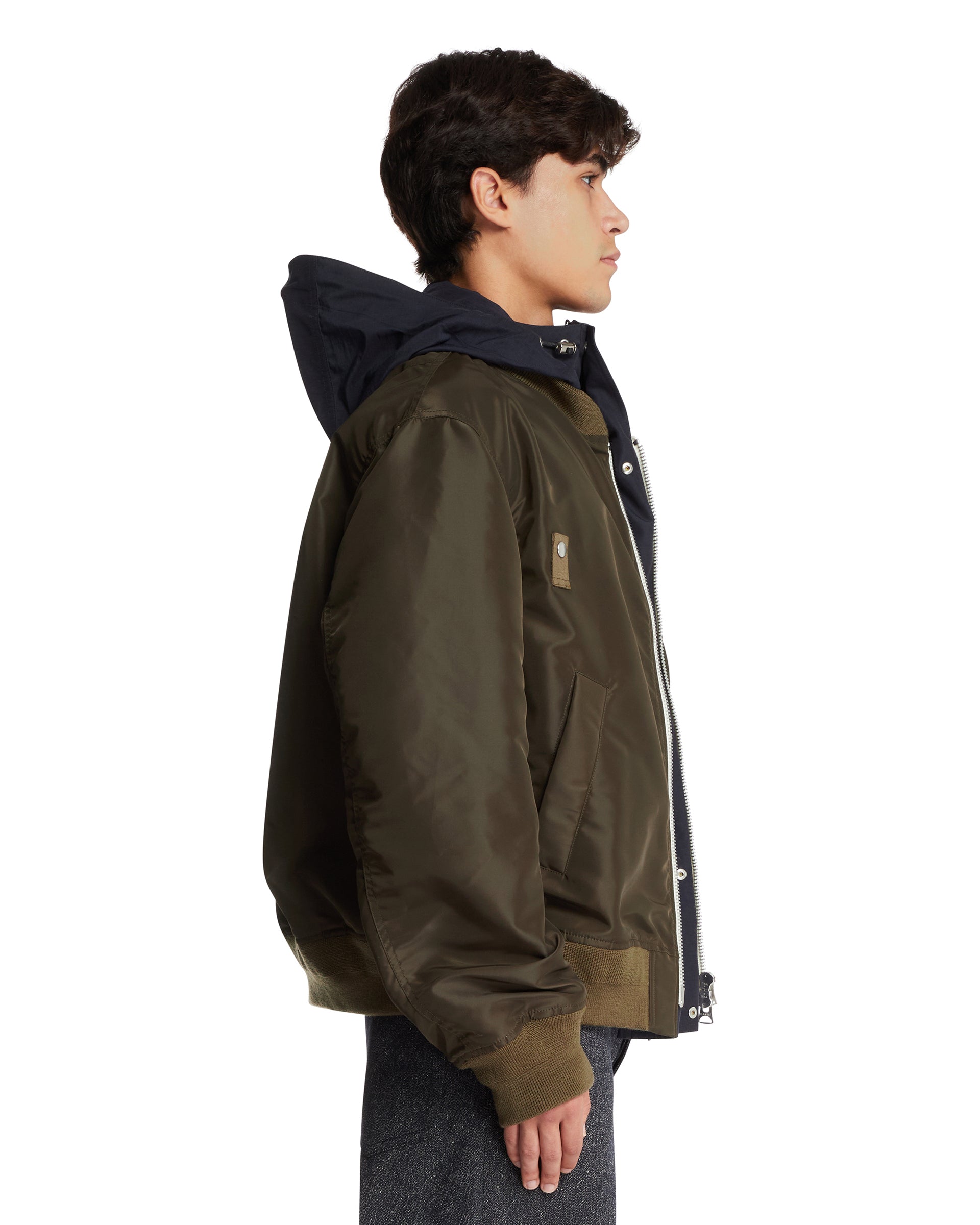 Green Nylon Bomber Jacket | SACAI - Antonia