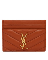 Orange Cassandre Leather Card Holder - Products | PLP | Antonia