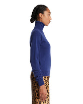 Maglione A Collo Alto In Cashmere Blu | PDP | Antonia