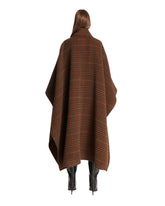 Beige Plaid Wool Cape | PDP | Antonia