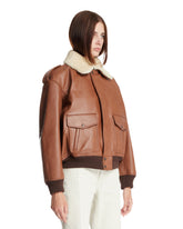 Brown Leather Bomber Jacket | PDP | Antonia