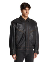 Brown Leather Bomber Jacket | PDP | Antonia