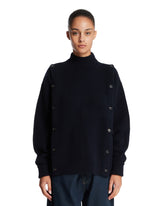 Blue Wool and Cashmere Buttoned Sweater - SETCHU WOMEN | PLP | Antonia