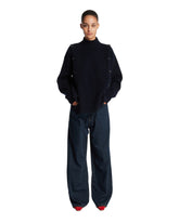 Blue Wool and Cashmere Buttoned Sweater - SETCHU WOMEN | PLP | Antonia