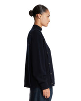 Blue Wool and Cashmere Buttoned Sweater | PDP | Antonia