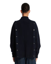 Blue Wool and Cashmere Buttoned Sweater | PDP | Antonia