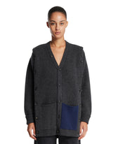 Gray Wool and Cashmere Buttoned Sweater - SETCHU WOMEN | PLP | Antonia