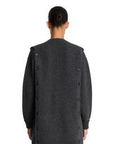 Gray Wool and Cashmere Buttoned Sweater | PDP | Antonia