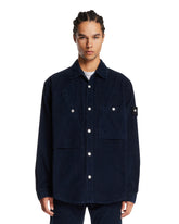 Blue Ribbed Cotton Shirt | PDP | Antonia