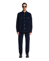 Blue Ribbed Cotton Shirt | PDP | Antonia