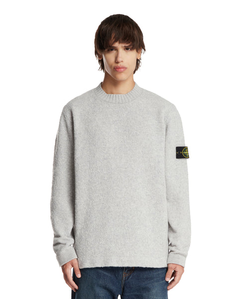 Gray Wool Crewneck Sweater | STONE ISLAND - Antonia
