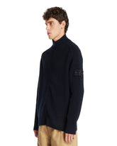 Blue Wool Zip-Up Sweater | PDP | Antonia