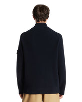 Blue Wool Zip-Up Sweater | PDP | Antonia