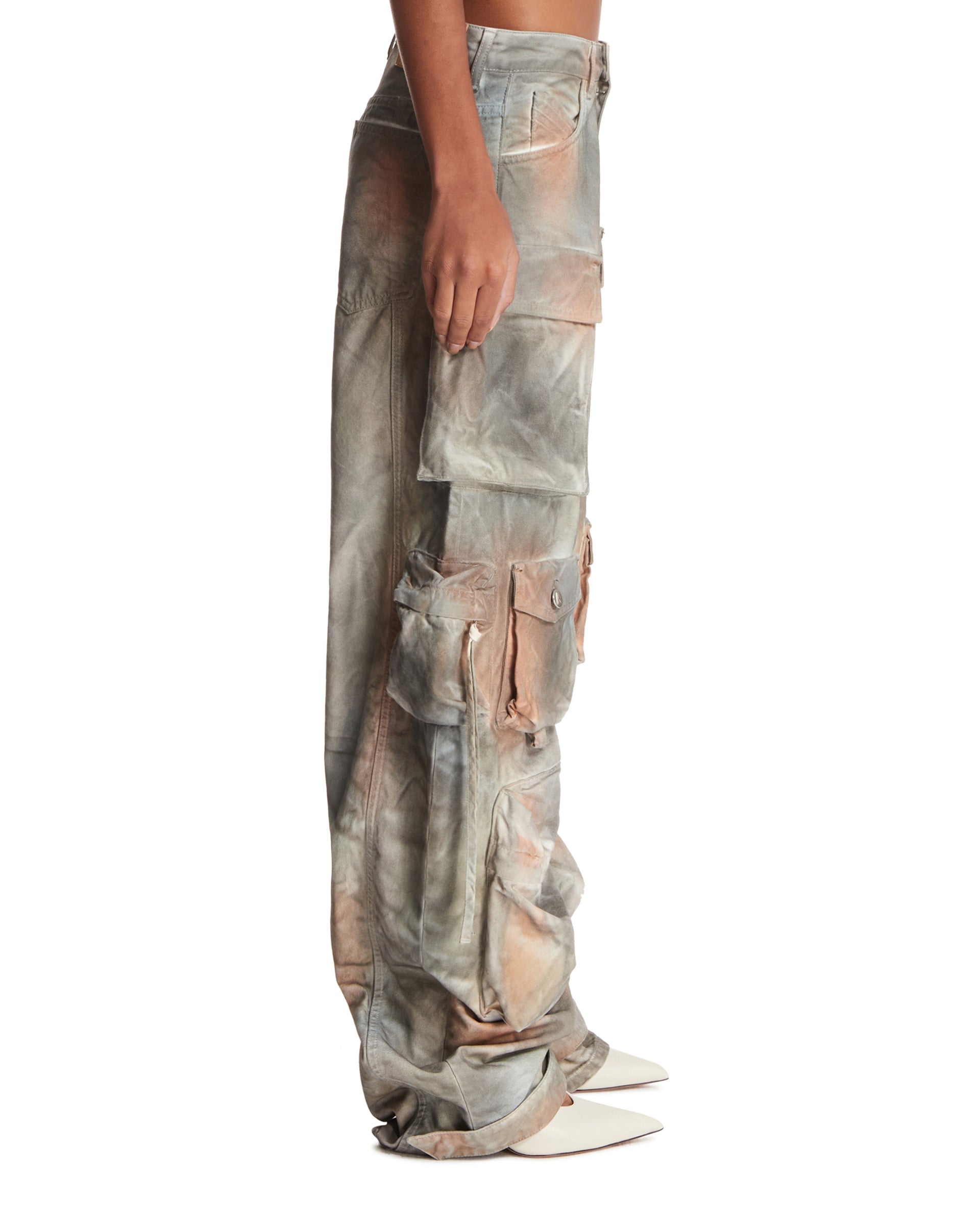 Gray Camouflage Fern Cargo Jeans | THE ATTICO - Antonia