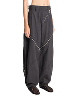 Gray Parachute Zip Trousers | PDP | Antonia