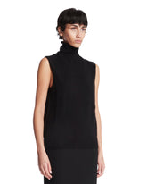 Black Sleeveless Cashmere Turtleneck | PDP | Antonia