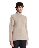 Beige Mariam Cashmere Turtleneck Sweater | PDP | Antonia