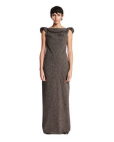 Brown Silk and Wool Long Dress - Women's dresses | PLP | Antonia